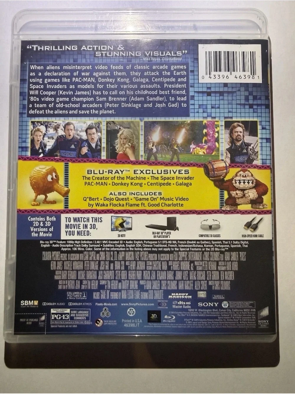 Pixels (Blu-ray 3D + Blu-ray) - Clear Case